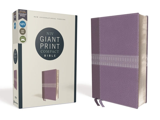 Niv, Giant Print Compact Bible, Leathersoft, Purple, Red Letter Edition, Comfort Print - Ingram