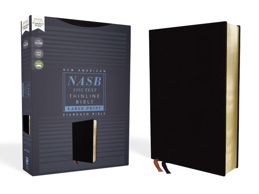 Nasb, Thinline Bible, Large Print, Bonded Leather, Black, Red Letter Edition, 1995 Text, Comfort Print - Ingram