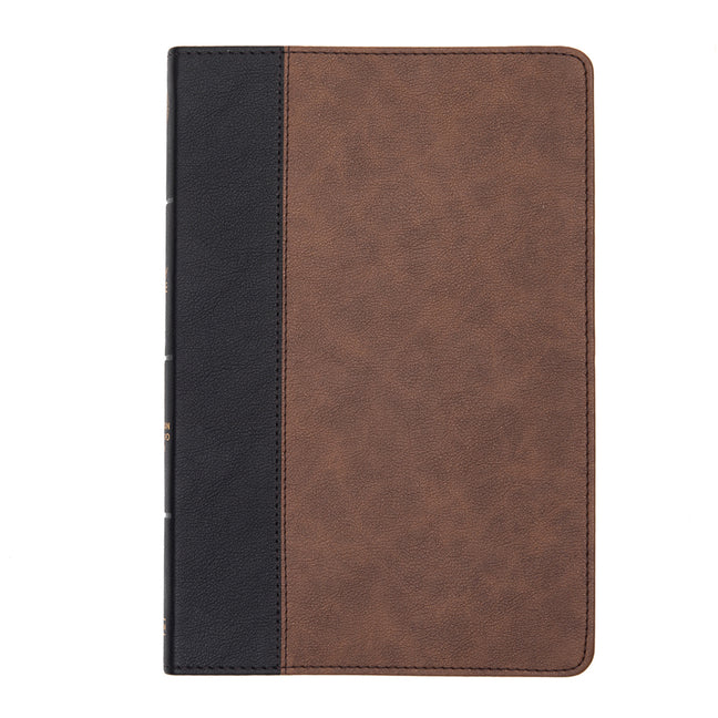 CSB Large Print Thinline Bible, Black/Brown Leathertouch - Ingram