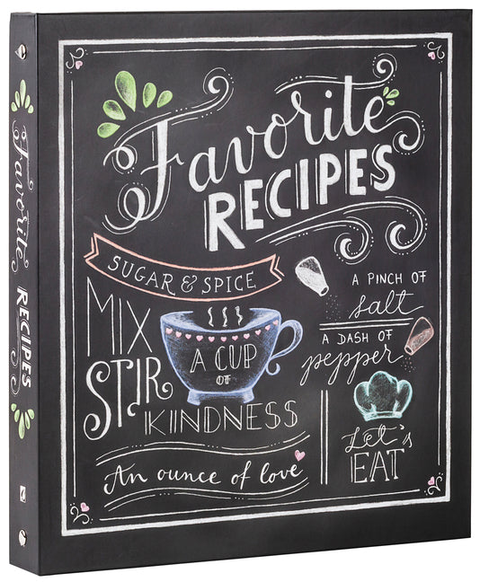 Deluxe Recipe Binder - Favorite Recipes (Chalkboard) - Write in Your Own Recipes - Ingram