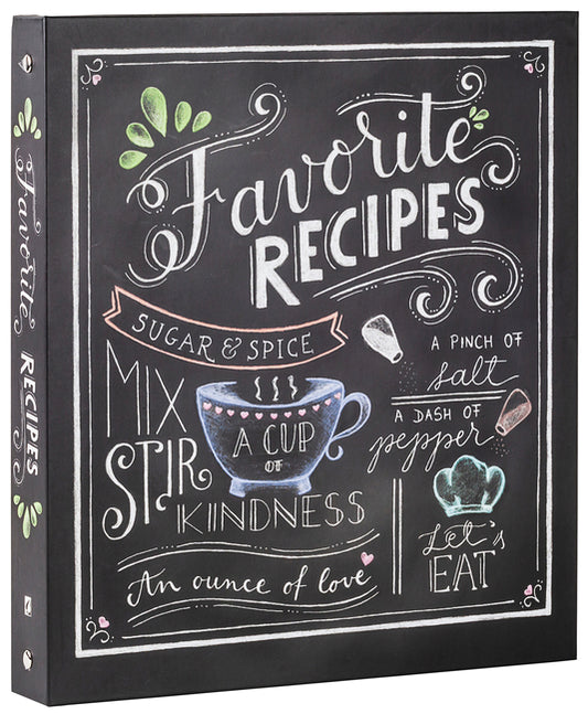 Deluxe Recipe Binder - Favorite Recipes (Chalkboard) - Write in Your Own Recipes - Ingram