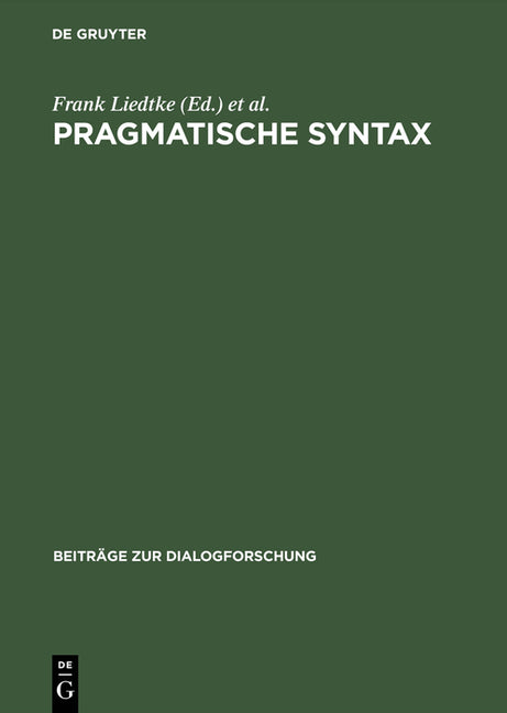 Pragmatische Syntax (Reprint 2014) - Ingram