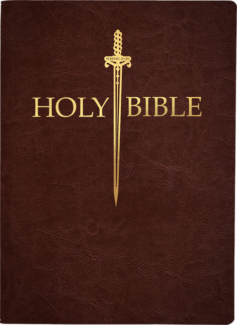 KJV Sword Bible, Large Print, Dark Mahogany Genuine Leather, Thumb Index: (Red Letter, Premium Cowhide, Brown, 1611 Version) - Ingram