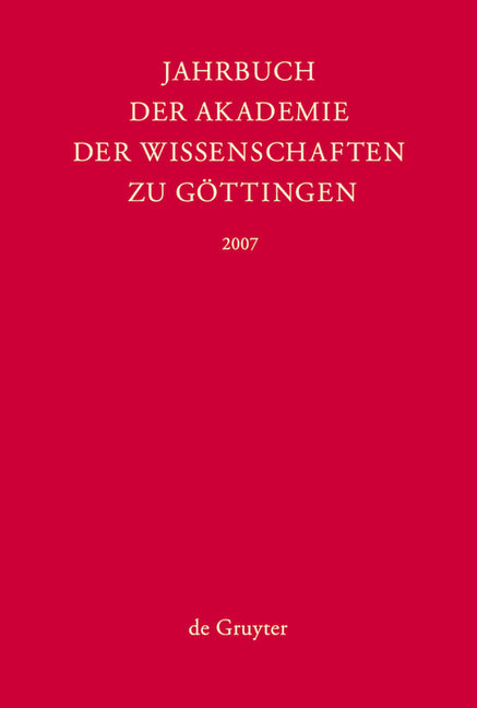 Jahrbuch der Göttinger Akademie der Wissenschaften, Jahrbuch der Göttinger Akademie der Wissenschaften (2007) - Ingram