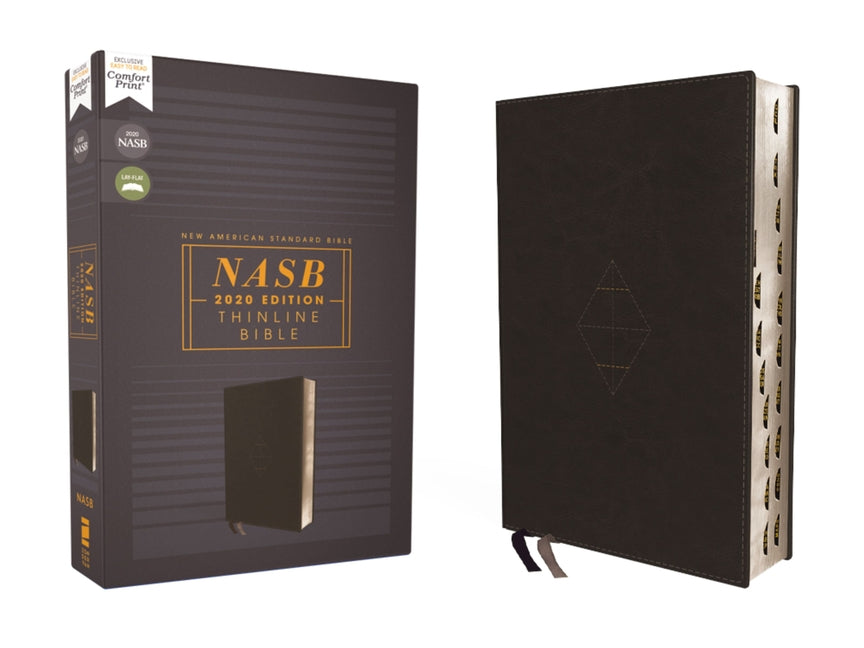 Nasb, Thinline Bible, Leathersoft, Black, Red Letter Edition, 2020 Text, Thumb Indexed, Comfort Print - Ingram