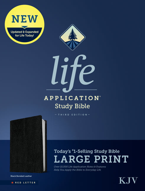KJV Life Application Study Bible, Third Edition, Large Print (Bonded Leather, Black, Red Letter) - Ingram