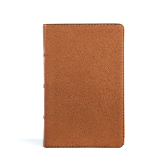CSB Single-Column Personal Size Bible, Saddle Genuine Leather - Ingram