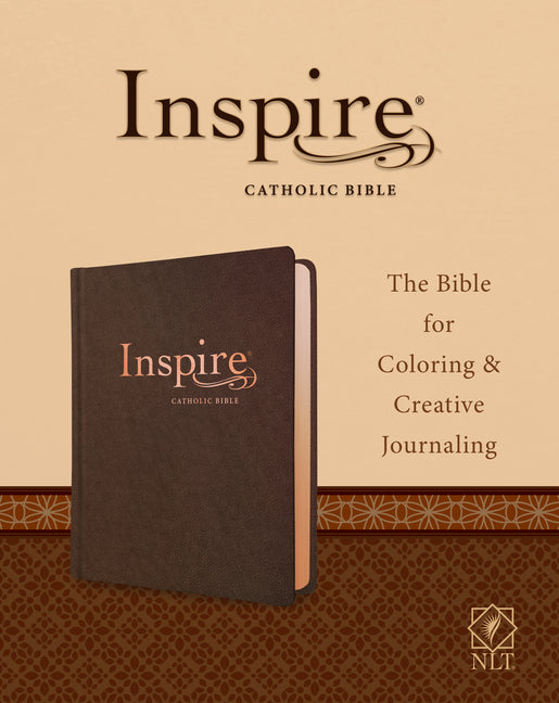 Inspire Catholic Bible NLT (Leatherlike, Dark Brown): The Bible for Coloring & Creative Journaling - Ingram