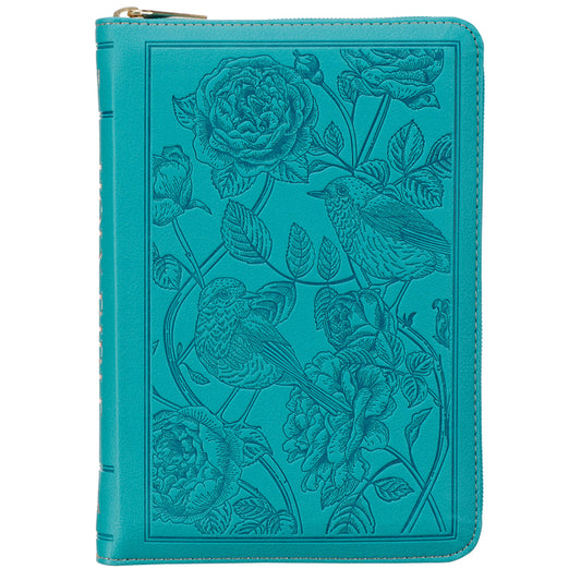 KJV Bible Compact Bible Faux Leather Teal W/Zipper - Ingram
