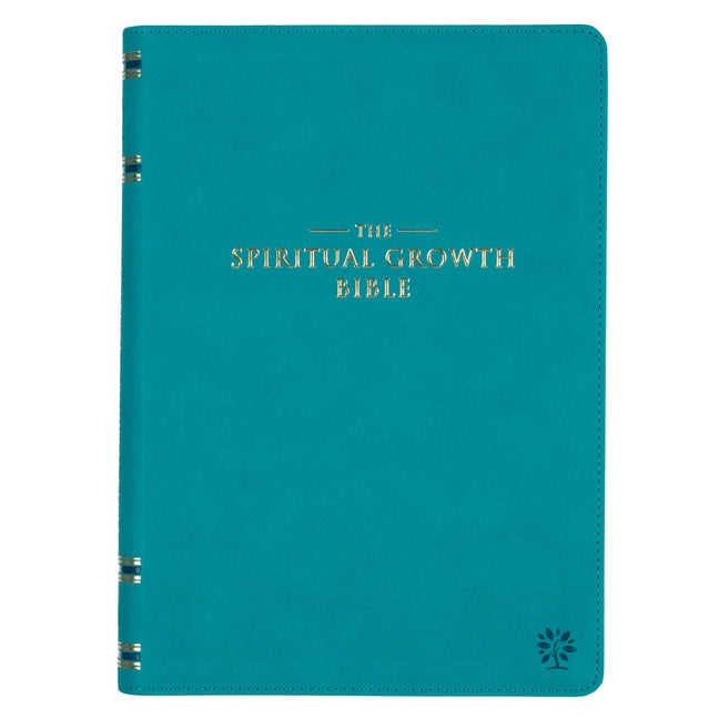 Spiritual Growth Bible, Study Bible, NLT - New Living Translation Holy Bible, Faux Leather, Teal - Ingram