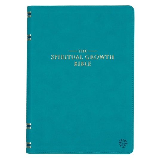 Spiritual Growth Bible, Study Bible, NLT - New Living Translation Holy Bible, Faux Leather, Teal - Ingram