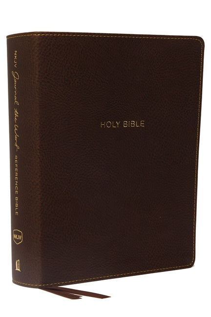 NKJV, Journal the Word Reference Bible, Imitation Leather, Brown, Red Letter Edition, Comfort Print: Let Scripture Explain Scripture. Reflect on What - Ingram