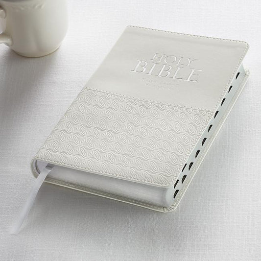 KJV Standard Size Thumb Index Edition: White - Ingram