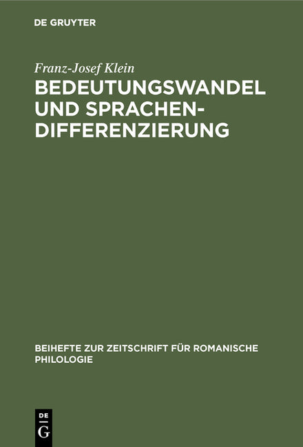 Bedeutungswandel und Sprachendifferenzierung (Reprint 2013) - Ingram