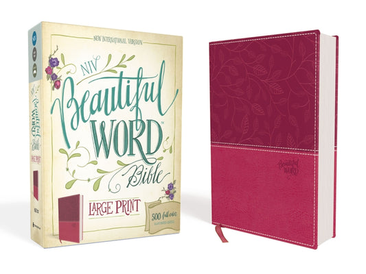 NIV, Beautiful Word Bible, Large Print, Imitation Leather, Pink: 500 Full-Color Illustrated Verses (Special) - Ingram