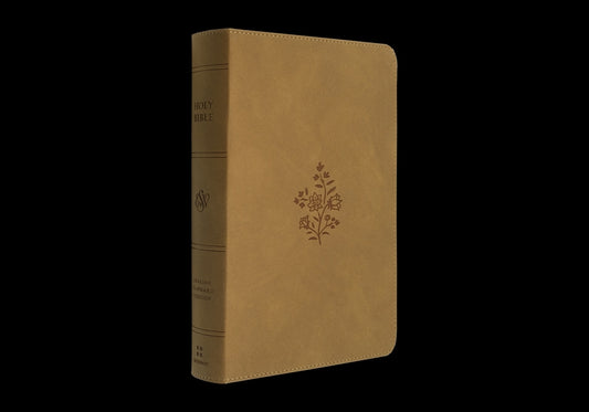 ESV Large Print Personal Size Bible, Red Letter (Trutone, Nubuck Caramel, Wildflower Design) - Ingram