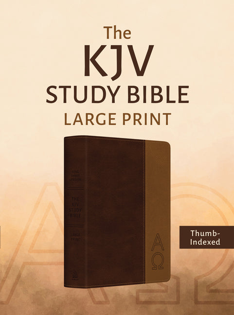 KJV Study Bible, Large Print (Indexed) [Two-Tone Brown Alpha & Omega] - Ingram
