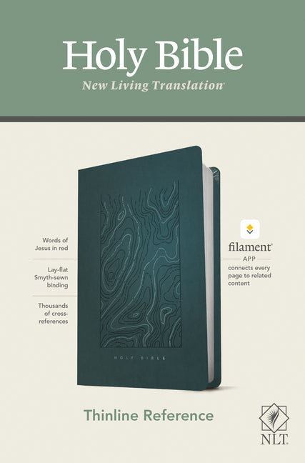 NLT Thinline Reference Bible, Filament Enabled Edition (Red Letter, Leatherlike, Teal Blue) - Ingram