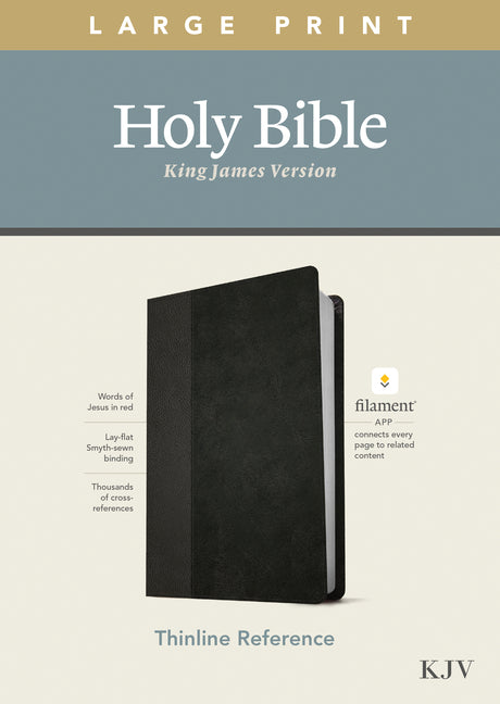 KJV Large Print Thinline Reference Bible, Filament Enabled Edition (Red Letter, Leatherlike, Black/Onyx) - Ingram