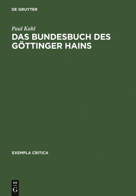 Bundesbuch des Göttinger Hains (Reprint 2012) - Ingram