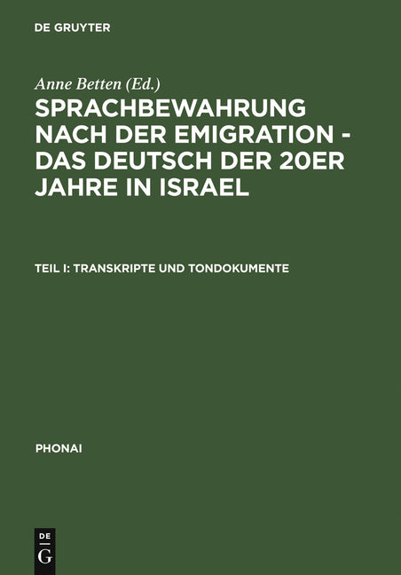 Transkripte und Tondokumente (Reprint 2011) - Ingram