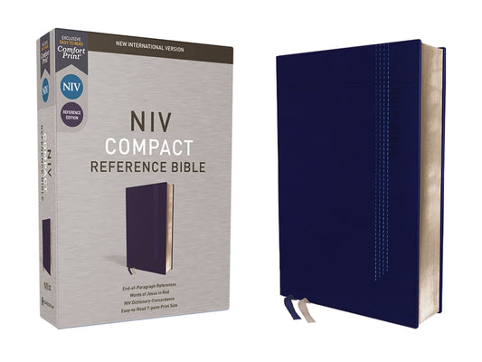 Niv, Reference Bible, Compact, Leathersoft, Blue, Red Letter, Comfort Print - Ingram