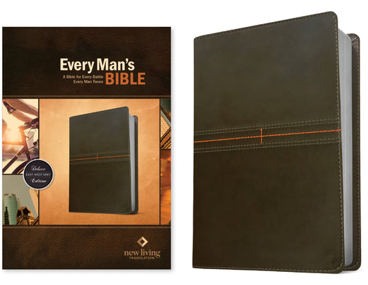 Every Man's Bible NLT (Leatherlike, East-West Grey) - Ingram