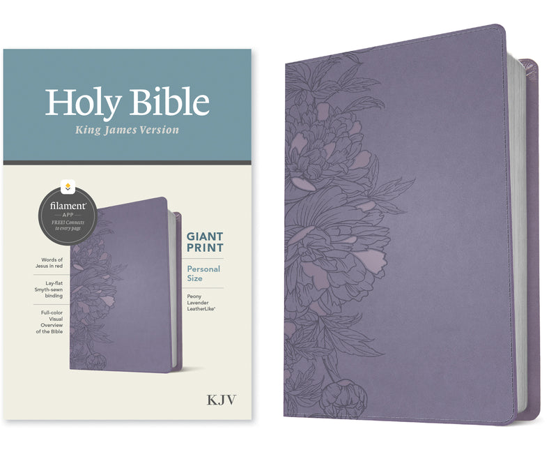 KJV Personal Size Giant Print Bible, Filament Enabled Edition (Leatherlike, Peony Lavender) - Ingram