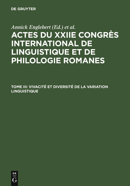 Vivacité Et Diversité de la Variation Linguistique (Reprint 2012) - Ingram