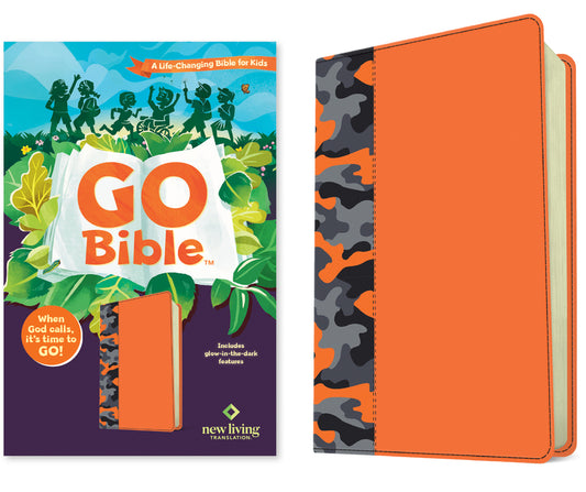 NLT Go Bible for Kids (Leatherlike, Orange Camo): A Life-Changing Bible for Kids - Ingram