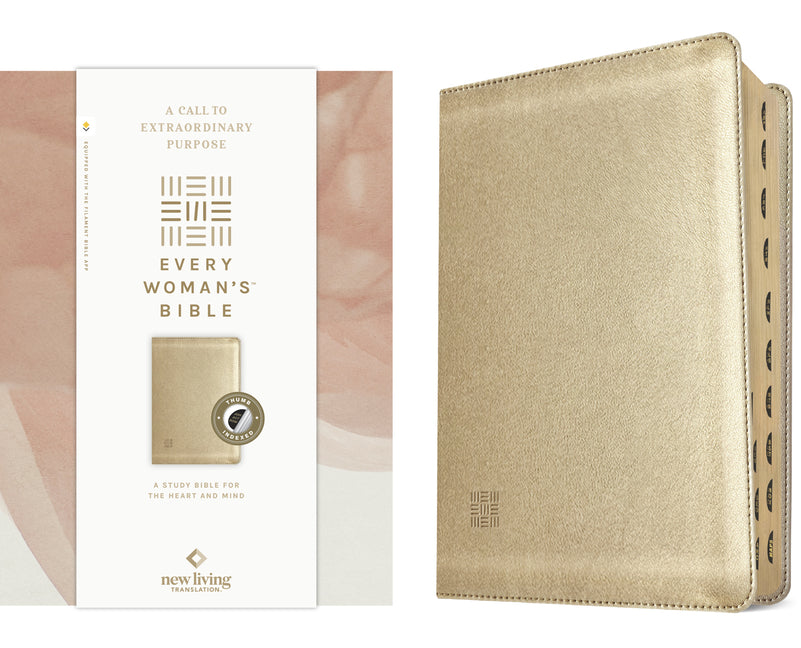 NLT Every Woman's Bible, Filament Enabled (Leatherlike, Soft Gold, Indexed, Red Letter) - Ingram