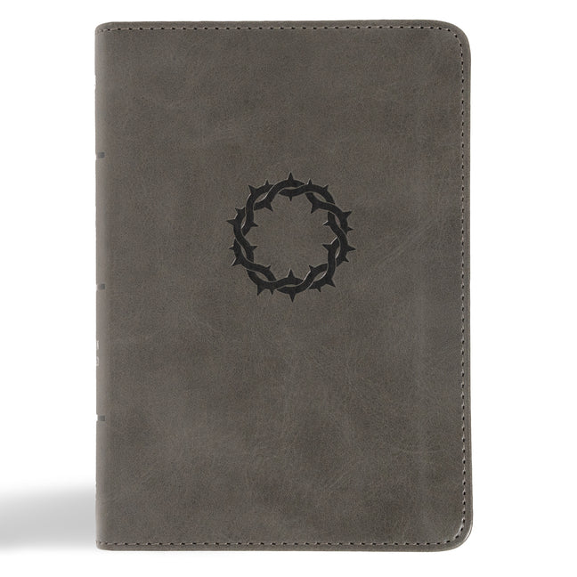 NASB Large Print Compact Reference Bible, Charcoal Leathertouch - Ingram
