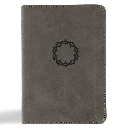 NASB Large Print Compact Reference Bible, Charcoal Leathertouch - Ingram