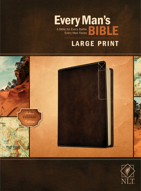 Every Man's Bible Nlt, Large Print, Deluxe Explorer Edition (Leatherlike, Rustic Brown) - Ingram