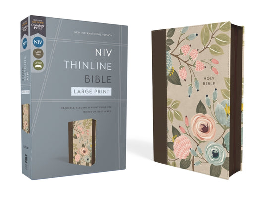 Niv, Thinline Bible, Large Print, Leathersoft, Floral, Zippered, Red Letter, Comfort Print - Ingram