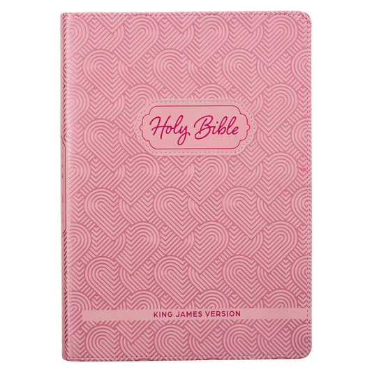 KJV Kids Bible, 40 Pages Full Color Study Helps, Presentation Page, Ribbon Marker, Holy Bible for Children Ages 8-12, Light Pink Hearts Faux Leather F - Ingram