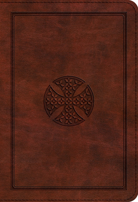 ESV Large Print Compact Bible (Trutone, Brown, Mosaic Cross Design) - Ingram