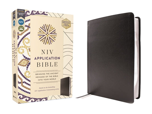 NIV Application Bible, European Bonded Leather, Black, Red Letter, Comfort Print: Bringing the Ancient Message of the Bible Into Your World - Ingram