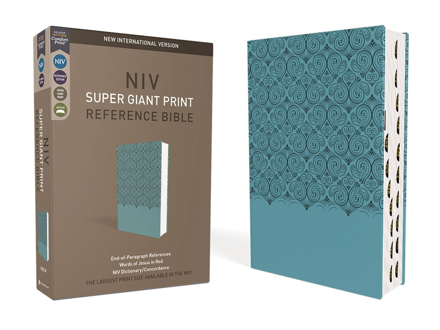 Niv, Super Giant Print Reference Bible, Leathersoft, Teal, Red Letter, Thumb Indexed, Comfort Print - Ingram