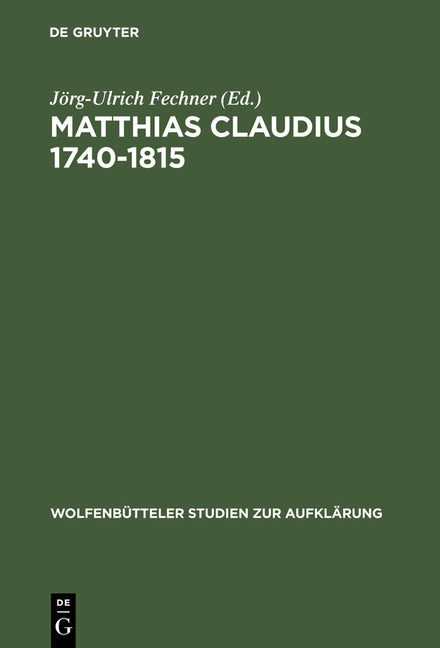 Matthias Claudius 1740-1815 (Reprint 2012) - Ingram