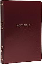 NKJV, Reference Bible, Center-Column Giant Print, Leather-Look, Burgundy, Red Letter Edition, Comfort Print