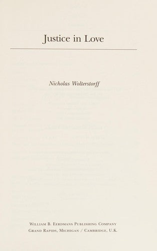 Cover of Justice in Love
