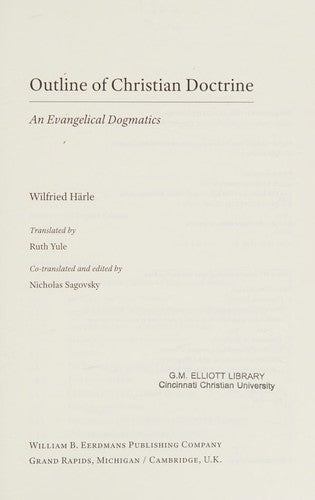 Cover of Outline of Christian Doctrine: An Evangelical Dogmatics