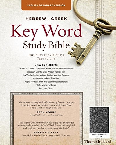 The Hebrew-Greek Key Word Study Bible: ESV Edition, Black Bonded Leather Indexed (None, ESV Bible Version, Bonde)