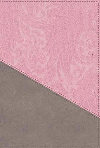 Niv, Personal Size Bible, Large Print, Leathersoft, Pink/Gray, Red Letter, Thumb Indexed, Comfort Print