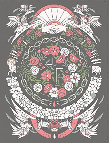 The Jesus Bible Artist Edition, Niv, (with Thumb Tabs to Help Locate the Books of the Bible), Leathersoft, Gray Floral, Thumb Indexed, Comfort Print