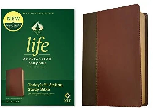NLT Life Application Study Bible, Third Edition (Red Letter, Leatherlike, Brown/Tan) - stevensbooks
