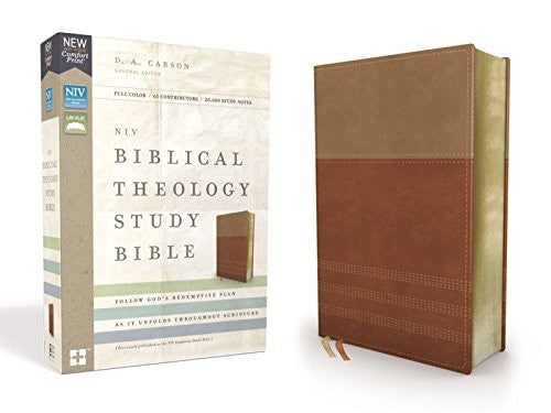 NIV, Biblical Theology Study Bible, Imitation Leather, Tan/Brown, Comfort Print: Follow God's Redemptive Plan as It Unfolds Throughout Scripture