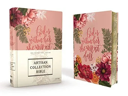 Niv, Artisan Collection Bible, Cloth Over Board, Pink Floral, Designed Edges Under Gilding, Red Letter Edition, Comfort Print - stevensbooks